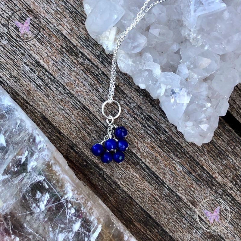 Lapis Lazuli Cluster September Birthstone Necklace